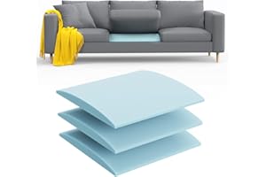 MYLIFESION Couch Cushion Support to Fix Sagging Sofas - 20''x20'' Under Cushion Supports for Saggy Seat High Density Curved 40D Foam, Blue 3 Pack