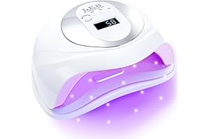 LKE UV Nail Lamp, Nail Dryer 268W Light for Nails with 4 Timers LED Lamp Gel Polish Kit Professional Art Tools Automatic Sensor (White Pink)