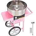 VEVOR Electric Cotton Candy Machine Cart, 1000W Commercial Floss Maker w/Stainless Steel Bowl, Sugar Scoop and Drawer, Perfect for Home, Carnival, Kids Birthday, Family Party, Pink