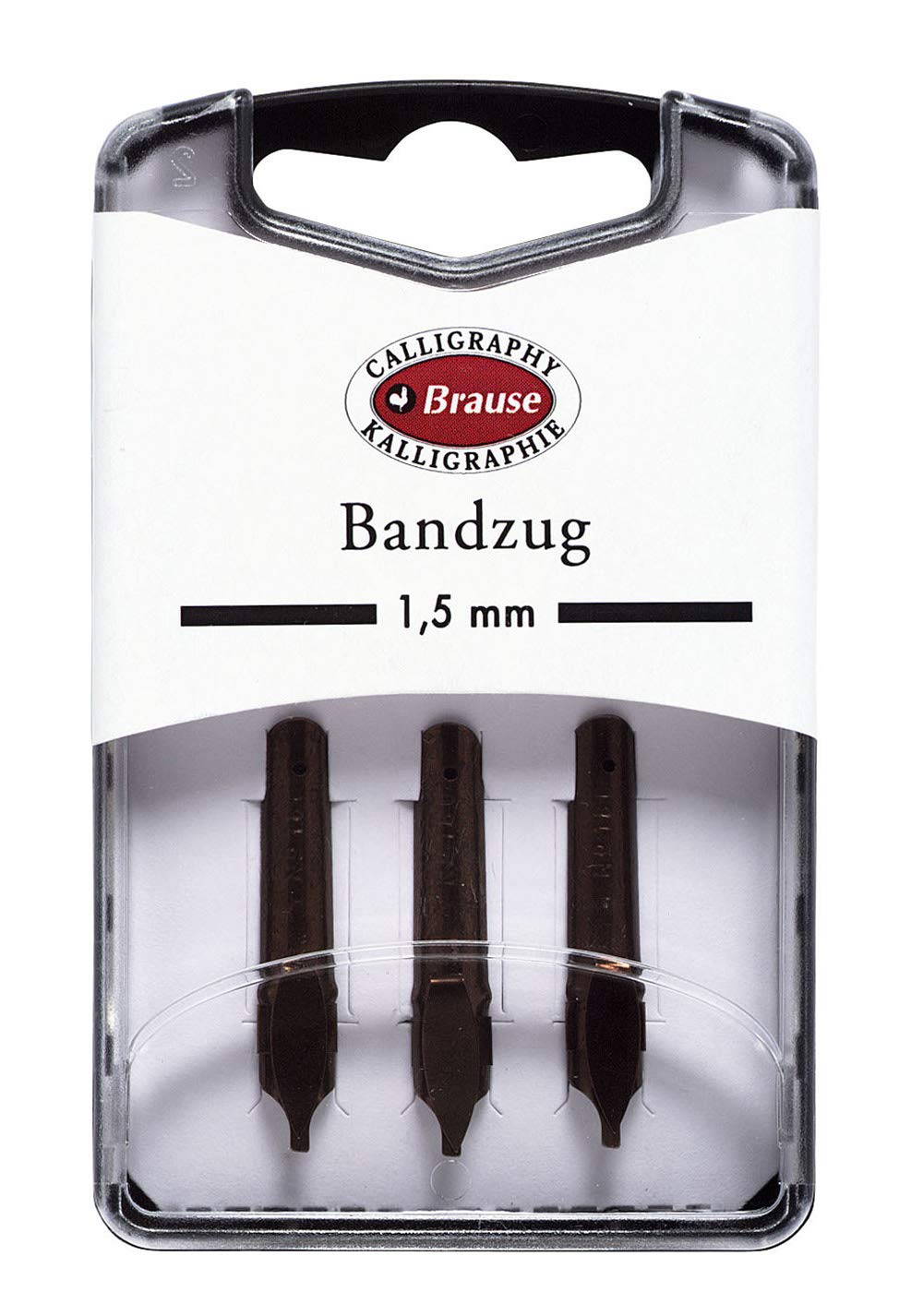 Brause 318015B - Calligraphy nibs for penholder - Box of 3 metal Bandzug nibs- size 1.5 mm - Manufactuered in Germany - Drawing - Writing - Creative Tools