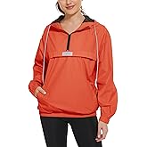 OSTOO Women's Running Cycling Lightweight Rain Jacket Waterproof with Hood Hiking Wind Breakers Pullover