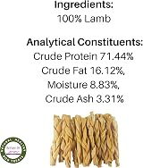 Britten and James 20 Thick Braided Lamb Headskin Sticks 400g Dogs view 6