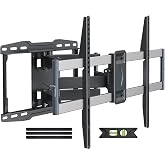 USX STAR Outdoor TV Wall Mount Full Motion for 65 70 75 85 86 90 Inch TVs | Weatherproof for 47-90" TV, Hold 132lbs, Swivel +/-45&deg;, Tilt +5/-15&deg;, Level +/-4&deg;, 16.6" Arm, VESA600x400mm, Fit 16" Stud