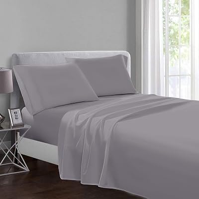 Yorkshire Bedding 100 Egyptian Cotton Flat Sheet Double 225x275 cm Grey