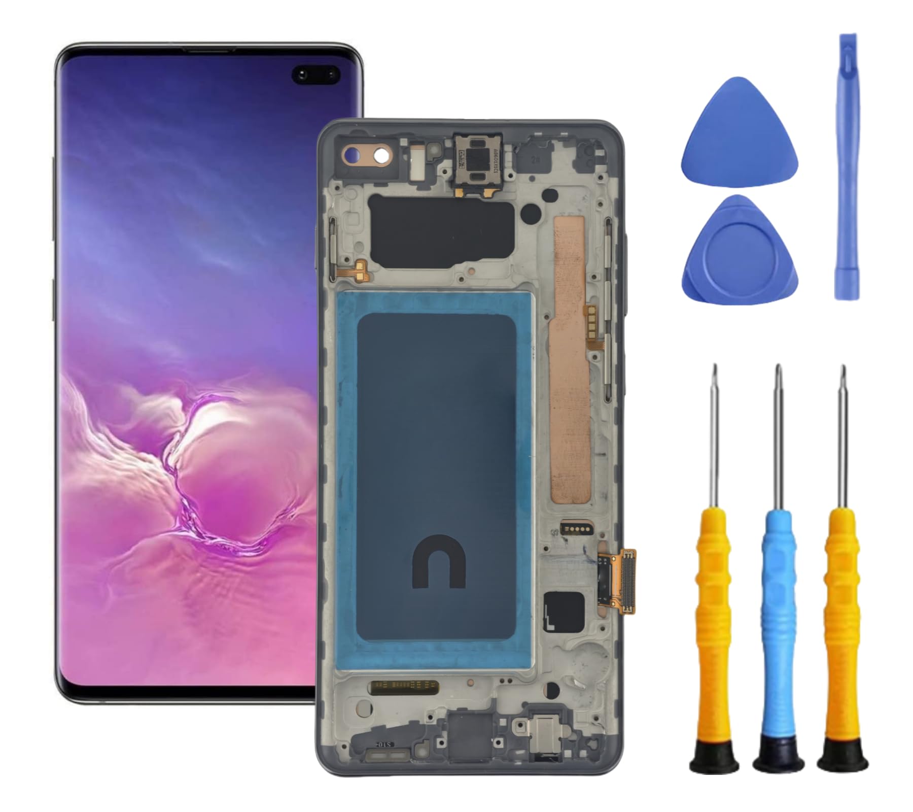 Photo 1 of ZTOOYO for Samsung S10 Plus Screen Replacement with Frame for Samsung Galaxy s10+ Plus Screen Replacement G975f G975u G975w LCD Display Touch Screen digitizer Assembly 6.4" Black