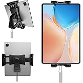 iPad and Phone Tripod Mount Adapter 360 Degree Rotatable Universal, Tablet Clamp Holder for Tripod, Selfie Stick, Monopod, Co