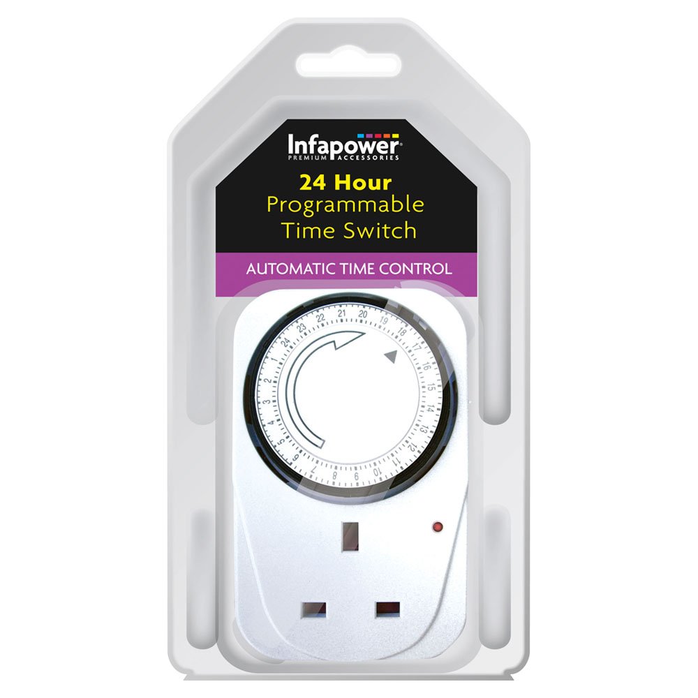 Infapower X011 Programmable 24 Hour Time Switch-White
