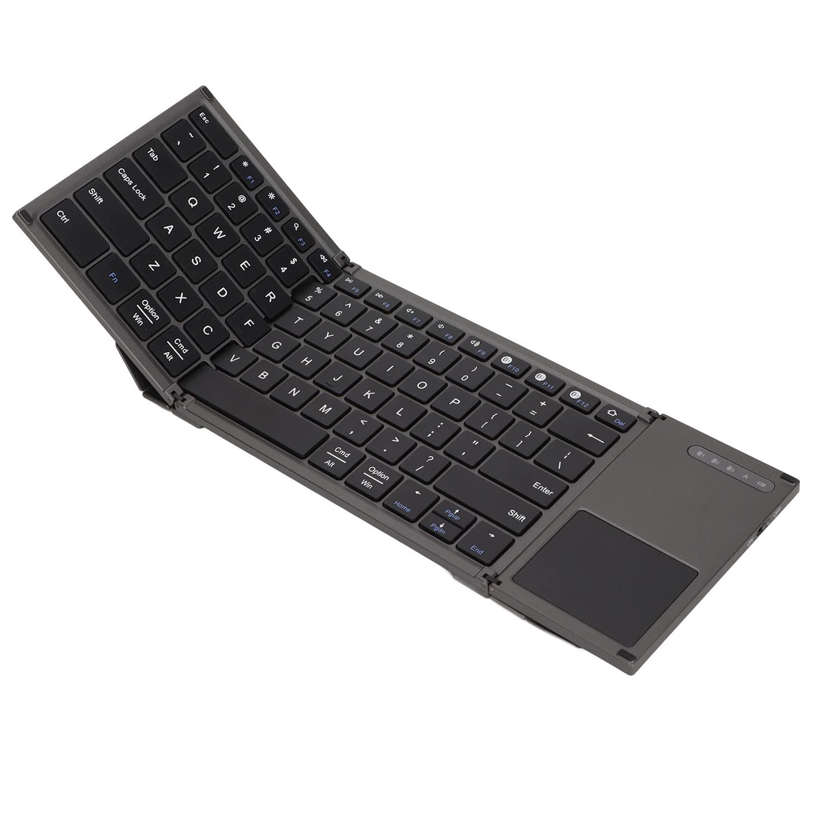 Foldable Bluetooth Keyboard, Wireless Keyboard 78 Keys Ultra Thin Folding Design Keyboard with Touchpad for OS Android Smartphone Tablet and Laptop