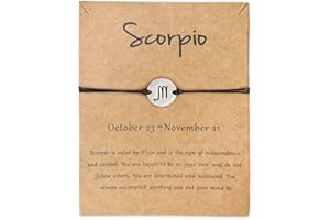 XUN Zhe Silver Zodiac Bracelet Constellation Sign Bracelet for Women.12 Astrology Horoscope Bracelet/Anklet Friendship Couple Jewelry with Card