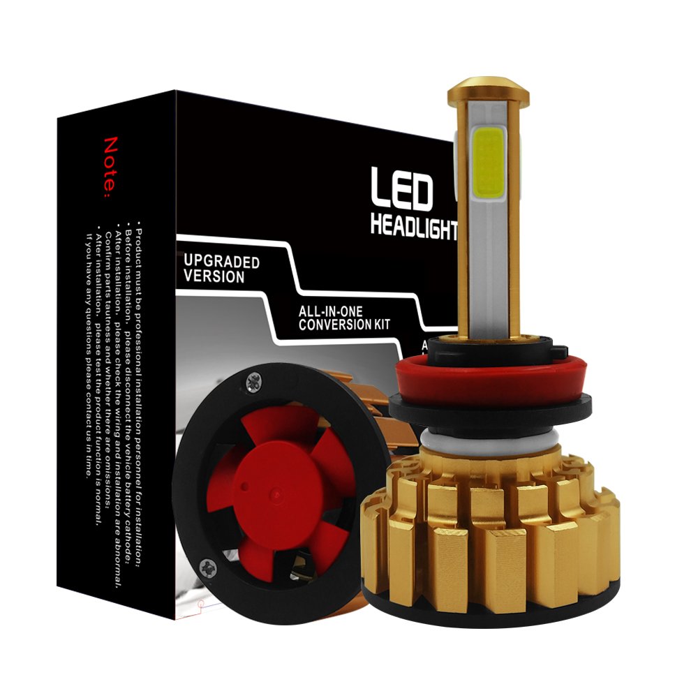 H11/H8/H9 LED Headlight Bulbs Conversion Kit, IP68 Waterproof, 80W COB Chips Conversion Kit, 8000Lm 6000K, Cool White - 3 Year Warranty, Pack of 2