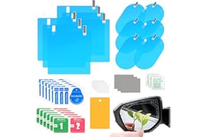 ZIPELO 12PCS Car Rearview Mirror Waterproof Film, Rainproof Protective HD Clear Side Mirror Rain Guard, Anti Fog Glare Clear Nano Coating Car Sticker for Car Mirrors and Side Windows