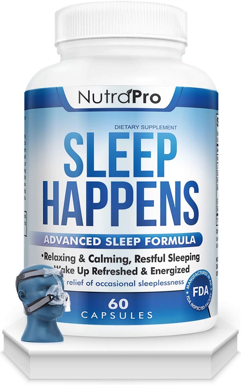 Sleep Aid for Adults - Deep Sleep and Anxiety Relief.Best Sleeping Pill for Energized Mornings. with Melatonin,GABA and 5-HTP. Extra Strength.Fall Asleep Faster with The Discomfort CPAP Mask.: Health & Personal Care