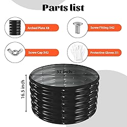 YSEJOMP 32 Inch Round Galvanized Fire Pit Ring/Fire