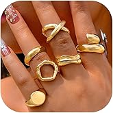 Long tiantian Chunky Gold Rings for Women Non Tarnish Silver Chunky Rings Gold Stackable Rings for Women Trendy Jewelry Gifts for Her