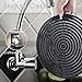 ME.FAN 11'' Large Silicone Ripple Trivet Mat, Potholder, Hot Pad, Spoon Rest, Jar Opener & Coaster, Heat Resistant up to 480F, Flexible, Durable & Non Slip (Black)