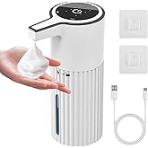 HOMELYLIFE Automatic Foaming Soap Dispenser, 13.53oz/400ml Touchless Soap Dispenser with 4 Adjustable Levels, 1800mAh USB Rechargeable Smart Hand Free Dispenser for Bathroom, Kitchen, Office, Home