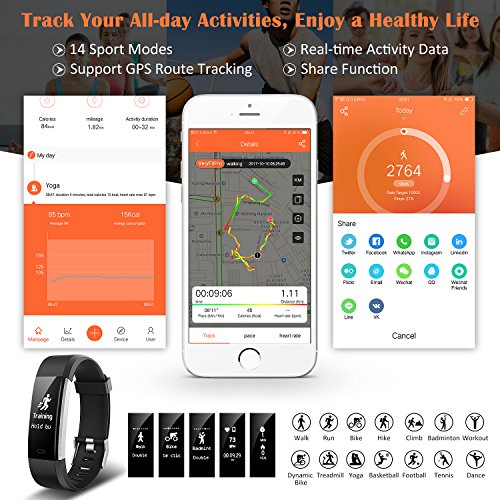 [- Fitness Tracker,Mpow Fitness Armbänder Aktivitätstracker,Herzfrequenzmonitor,Schlafmon