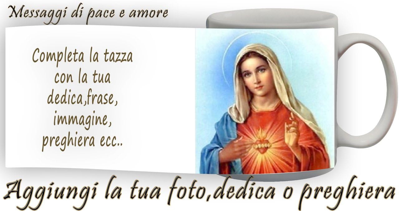 Tazza Immagine Di Maria Madonna Personalizzata Con Frase Messaggio Preghiera Amazon It Casa E Cucina