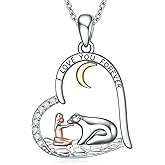 Bear Necklace Gifts Sterling Silver I Love You Bear Love Heart Pendant Necklace Jewelry Gifts for Women