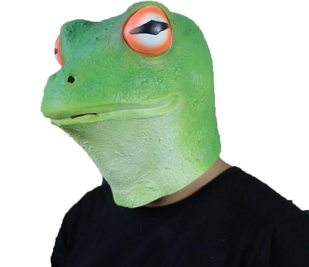 NECHARI Frog Mask Novelty Halloween Christmas Easter Costume Party Masks Funny Latex Animal Head ...