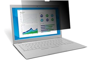 3M Laptop Screen Privacy Filter for 15.6 inch Monitors - Black - Widescreen 16:9 - PF156W9B