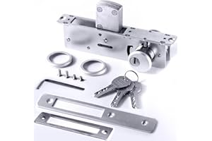 RupXinSplend Cylinder Deadbolt Mortise Lock - Commercial Storefront Door Lock Double Keyed Cylinder 1-1/8" Backset Straight D