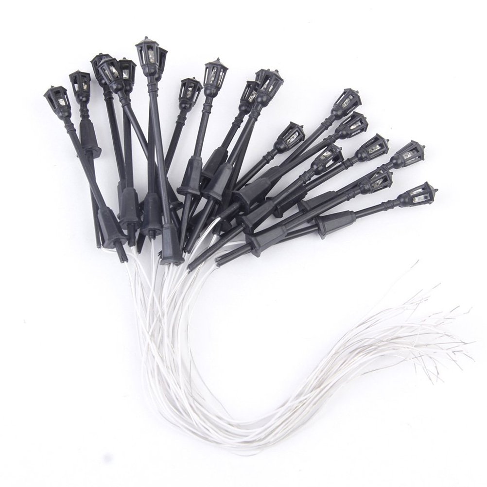 WINOMO 10pcs Model Lights Single Heads LED Lamppost 1:100