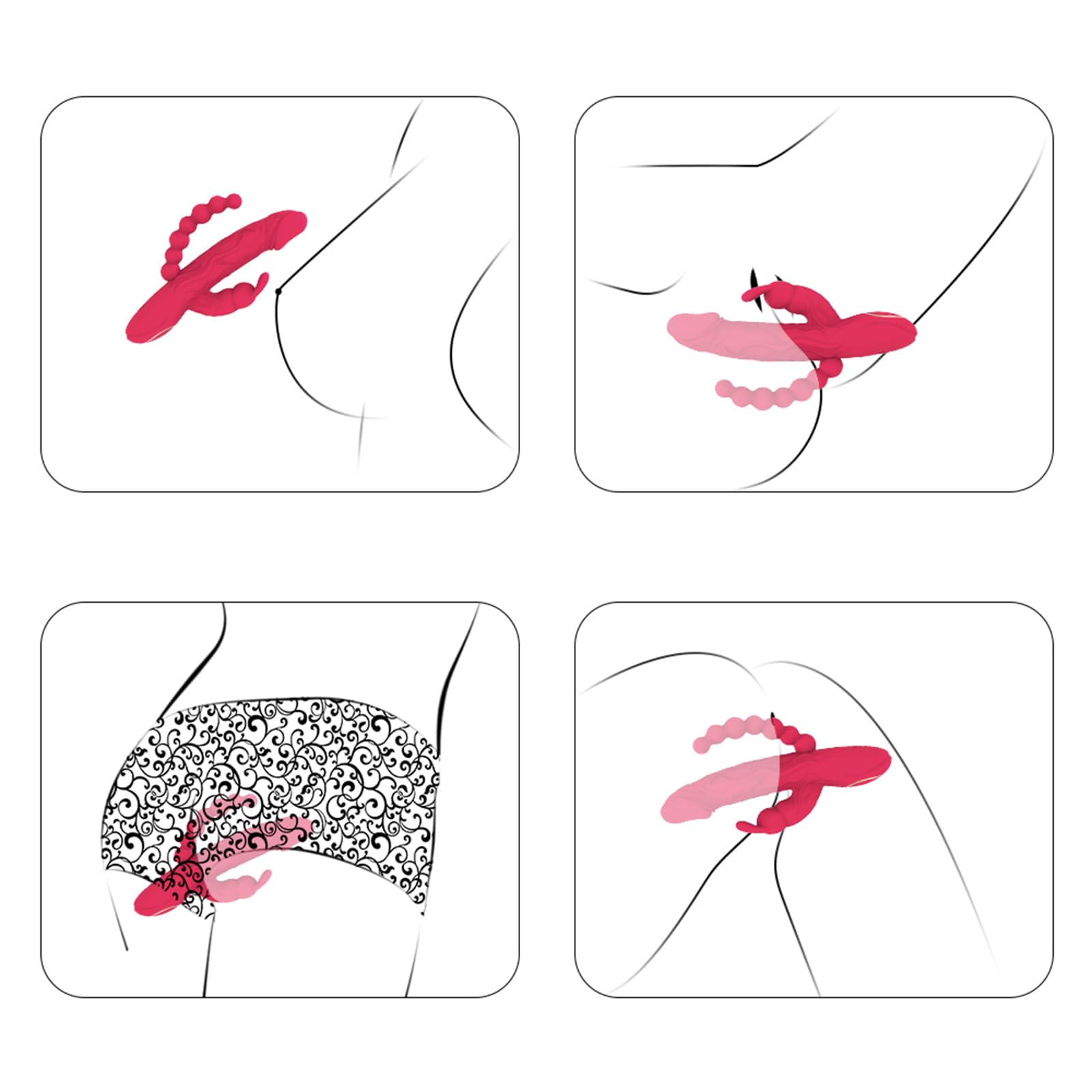 Dildo Vibrator SexSpielzeug G Punkt Vibration 3 in 1 Klitoris Stimulator mit Stoßfunktion Leise und Stark 10 Vibrationsmodi Analplug Analvibrator Prostata Stimulator Erotik Sex Toys für Frau und Paare