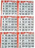 6 on Orange Bingo Paper Cards - 500 Sheets - 3000 Cards