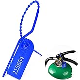 LeadSeals 100 PCS Plastic Tamper Seals Pull Tight Security Seals Tags Breakaway Seals Numbered Zip Ties Disposable Self-Locking Ties for Fire Extinguisher, Tear Off Type, 210mm Length