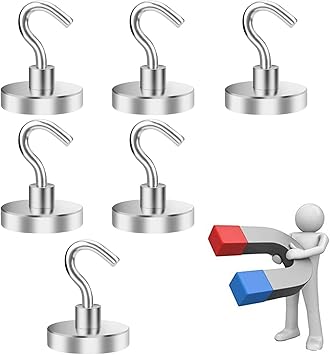 Amazon Co Jp 6個セット 強力フック マグネットフック 磁石フック 金属製 垂直耐荷重35kg 水平耐荷重6kg 直径32ｍｍ シルバーキッチン用 オフィス用 業務用 浴室 お風呂 壁掛け用 Diy 工具 ガーデン