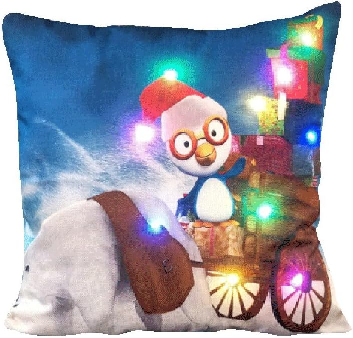 hunpta Christmas Lighting LED Cushion Cover Home Decor Throw Pillowcase Sofa Flashing