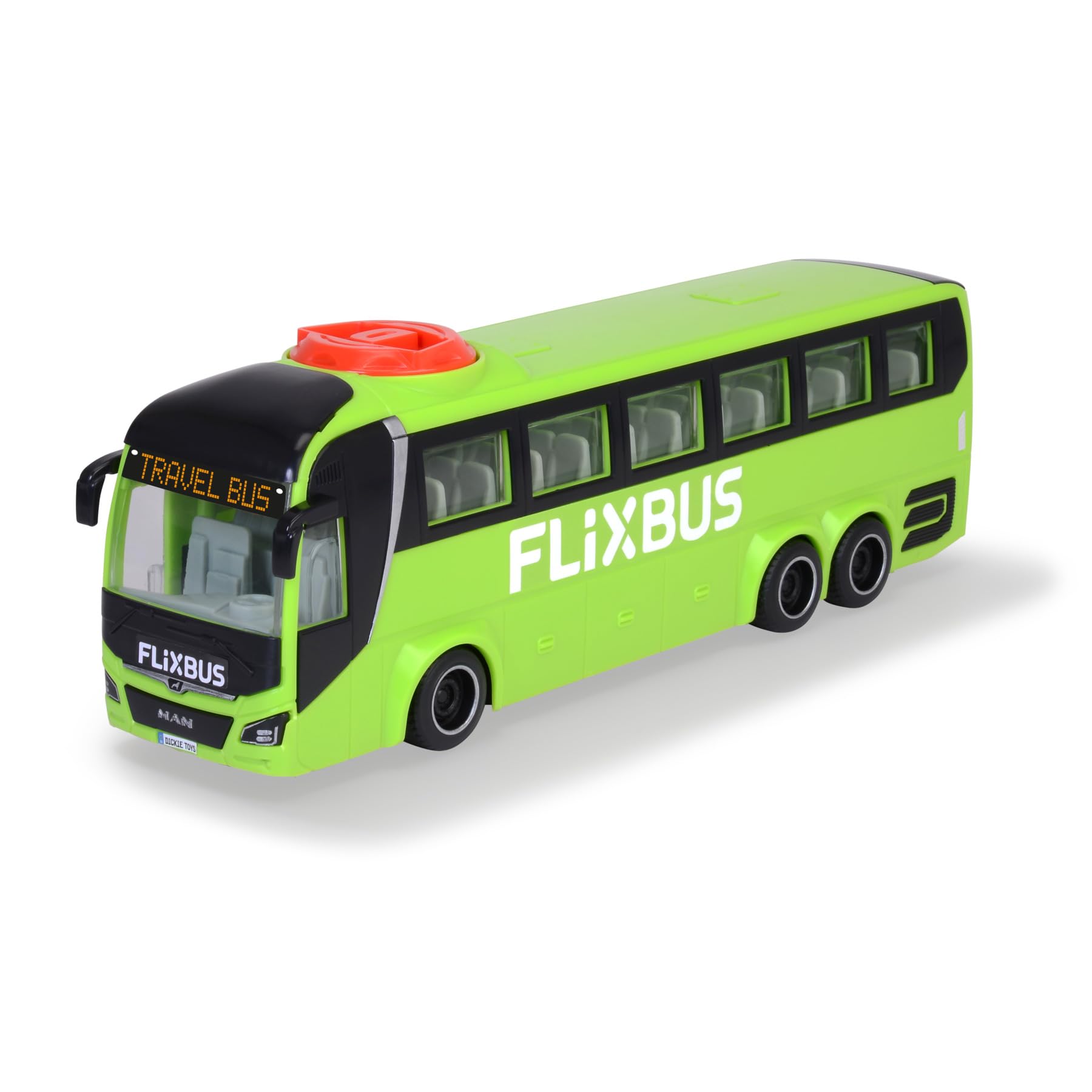 Dickie Toys - Toy Bus Man FlixBus Green, 27 cm, Bus with Steering Function, From 3 Years (203744015)