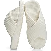 GOEWY Orthopedic Slippers for Women with Arch Support House Indoor Outdoor Breathable Waffle Bedroom Slipper Shoes Slide Gifts for Women Non-Slip Sole