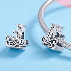925 Sterling Silver Letter L Charms for Pandora