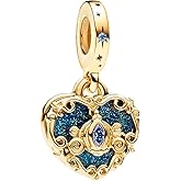 LUXILLA 925 Sterling Silver Charm Golden Family Tree Sparkling Cross Cute Dragon Charms Fits Bracelets Necklace Pendant Bead Jewelry Gift for Women Family Friends