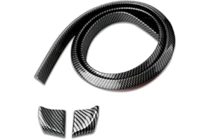 Jawmoy Pack of 1 Carbon Fiber Black Tailgate Car Decoration Strip, Perforation-Free Spoiler, Rubber Car Rear Spoiler, Fits fo