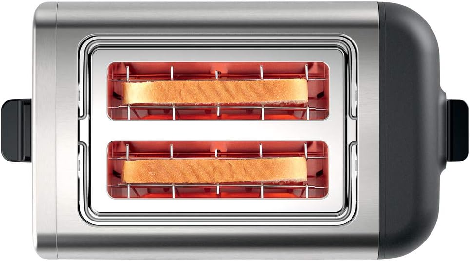 Bosch DesignLine TAT3P420GB 2 Slot Stainless Steel Toaster with variable controls - Silver & Black - Image 4