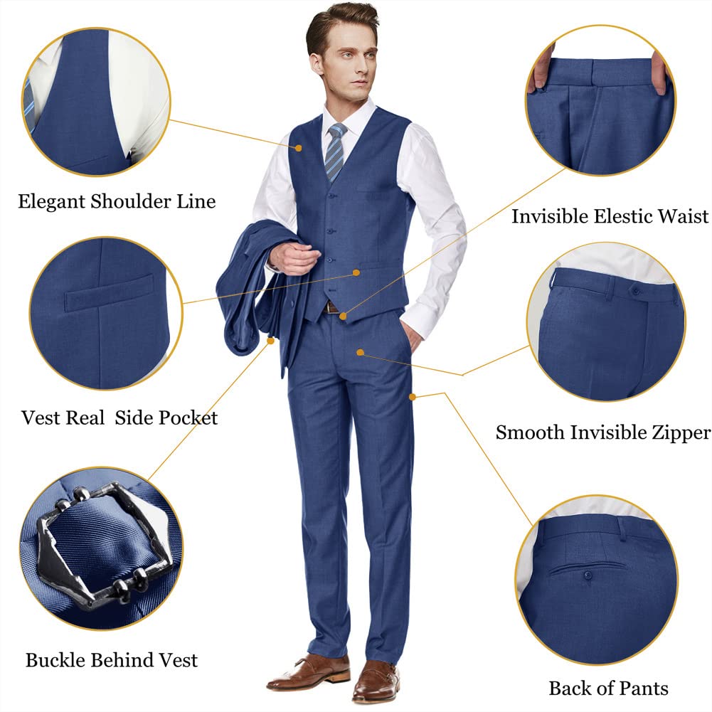 Designer 3 Button Super 110's Light Weight Soft Poly~Rayon Tuxedo Jacket + Pants + Shirt + Bow tie