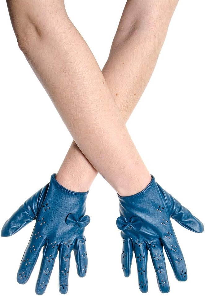 Blue Banana Women's Short Bows & Cut Outs Gloves - Medium, Turquoise