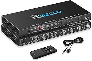 HDMI 2.1 Switch 4K 120Hz eARC 4x1 Audio Extractor VRR ALLM HDCP2.3 ARC HDR10 Optical SPDIF Optical and 3.5mm Audio Out,HDMI S
