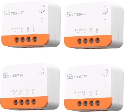 ZBMINIL2 Interruttore Zigbee, 4 Pezzi, Senza Neutro, 2 Vie