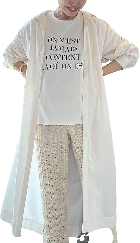 Amazon イエナ コットンシルクロングシャツワンピース 36 ナチュラル ワンピース チュニック 通販