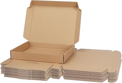 RLAVBL 25 Cardboard Boxes Brown Shipping Box 330x254x51 mm 13x10x2 in