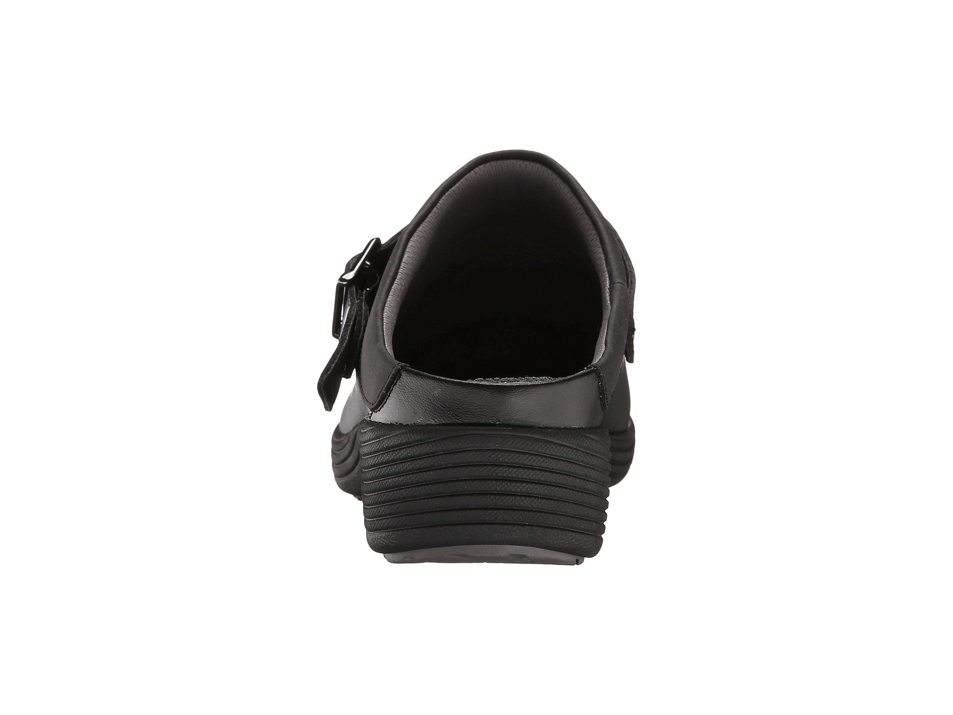 WorkWonders by Dankso Women's Carnation Open-Back Clog (Black Leather, 36) - Image 4