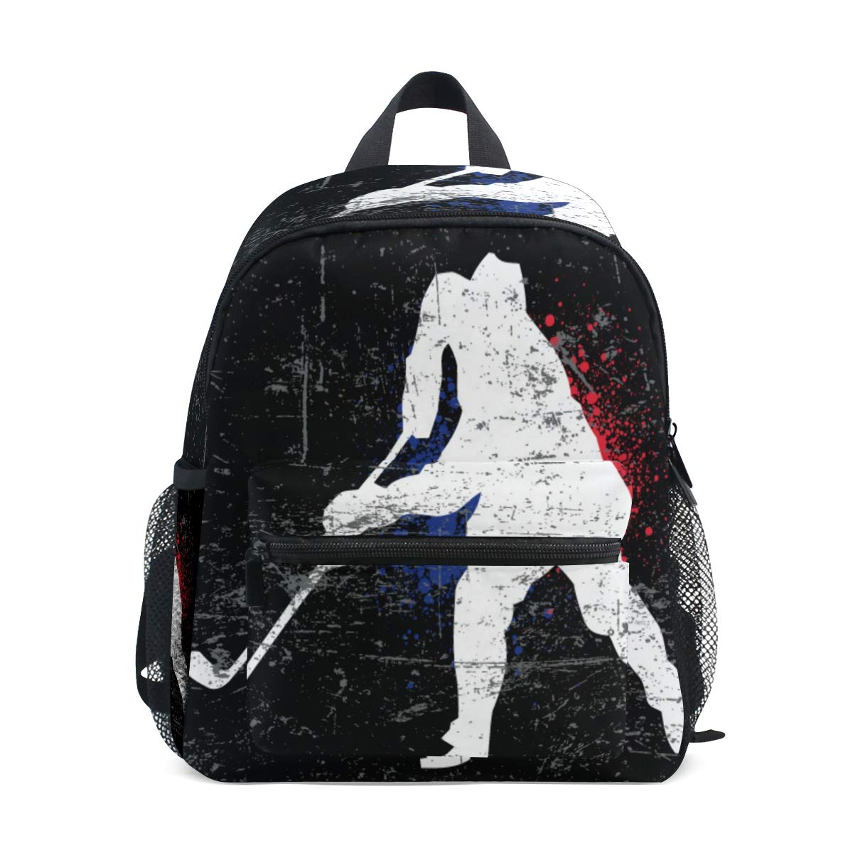 Kids Backpack Vintage Ice Hockey Player Kindergarten Preschool Bag for Toddler Girls Boys