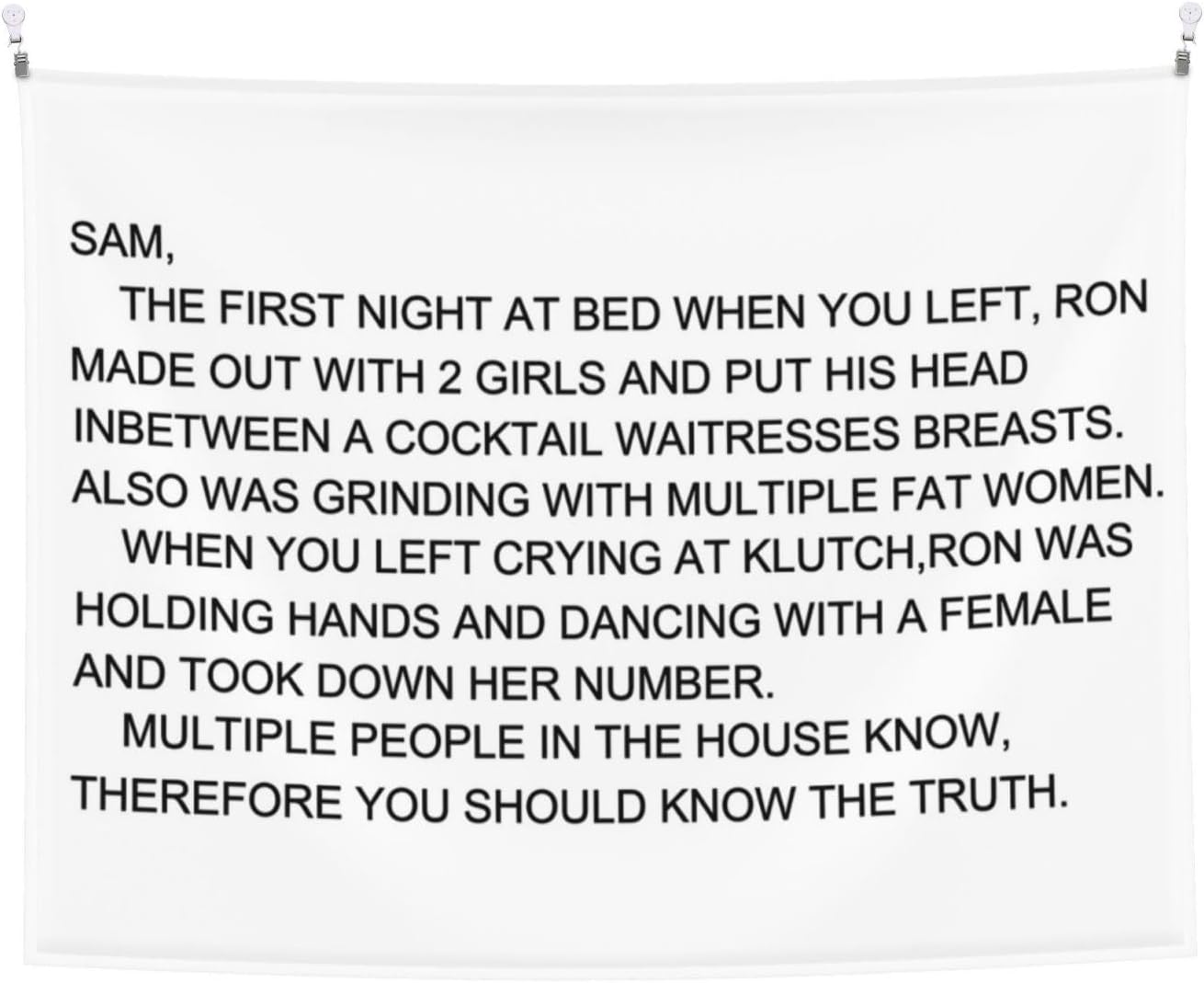 Tapestries - Jersey Shore Tapestry Funny Tapestry Jersey Shore Letter To Sammi Tapestry Wall Hanging Party Decorations College Dorm Room Wall Decor for Bedroom Living Room (29 x 37 in)