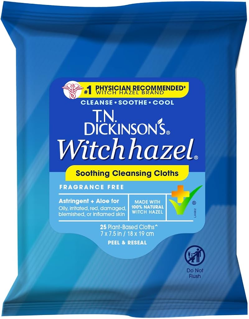 T.N. Dickinson's Witch Hazel New Soothing Multi-Use Cleansing Cloth 25 Count