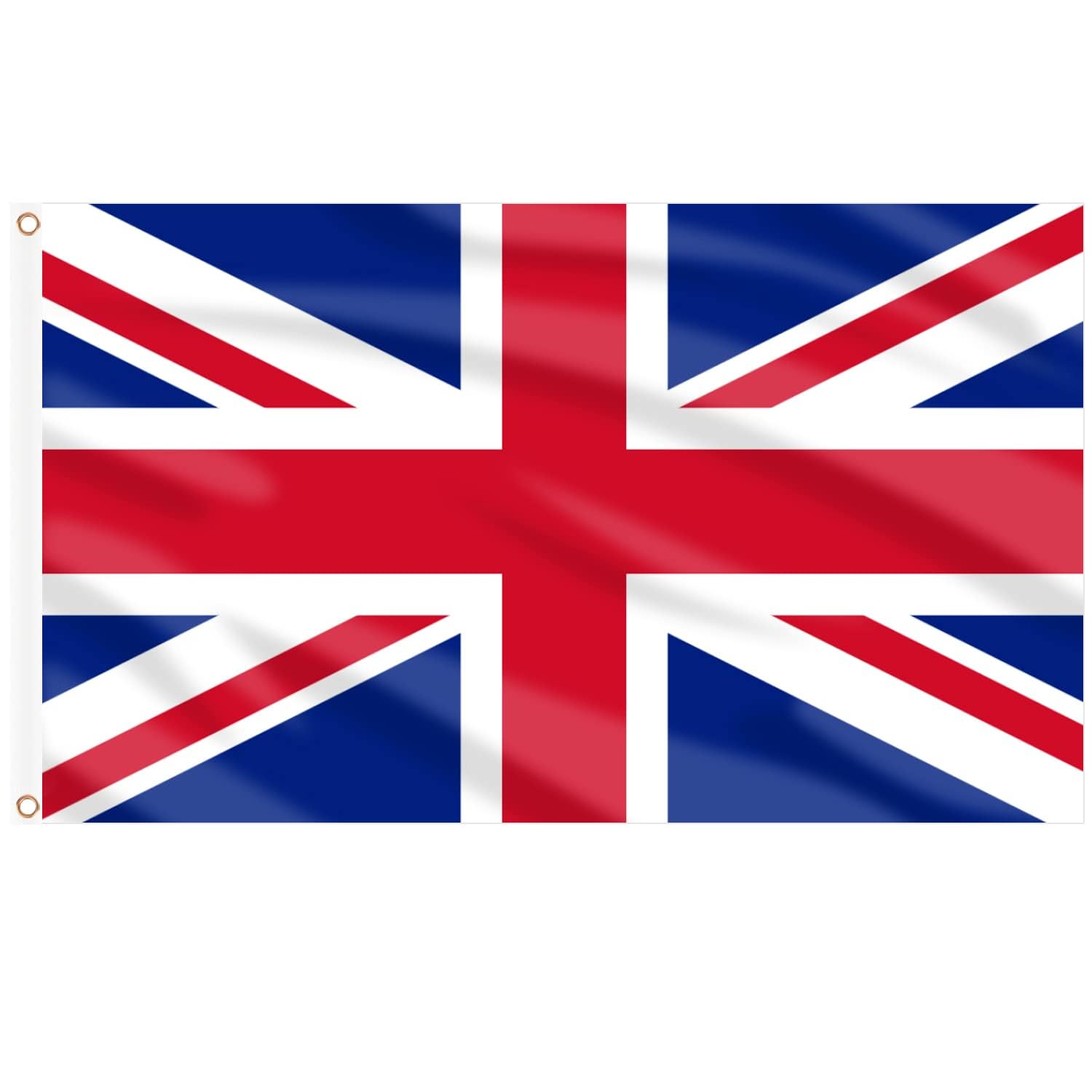 AhfuLife Union Jack Flags 5ft x 3ft, 4pcs Great Britain British UK Flags - Double Side with Brass Eyelets United Kingdom Flag for World Cup Street Indoor Outdoor Party Decorations