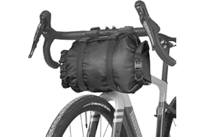 Rhinowalk Bike Handlebar Bag Waterproof 12L, Roll-Top Dry Bag with Removable Harness, Shoulder Strap, for Bikepacking, Campin